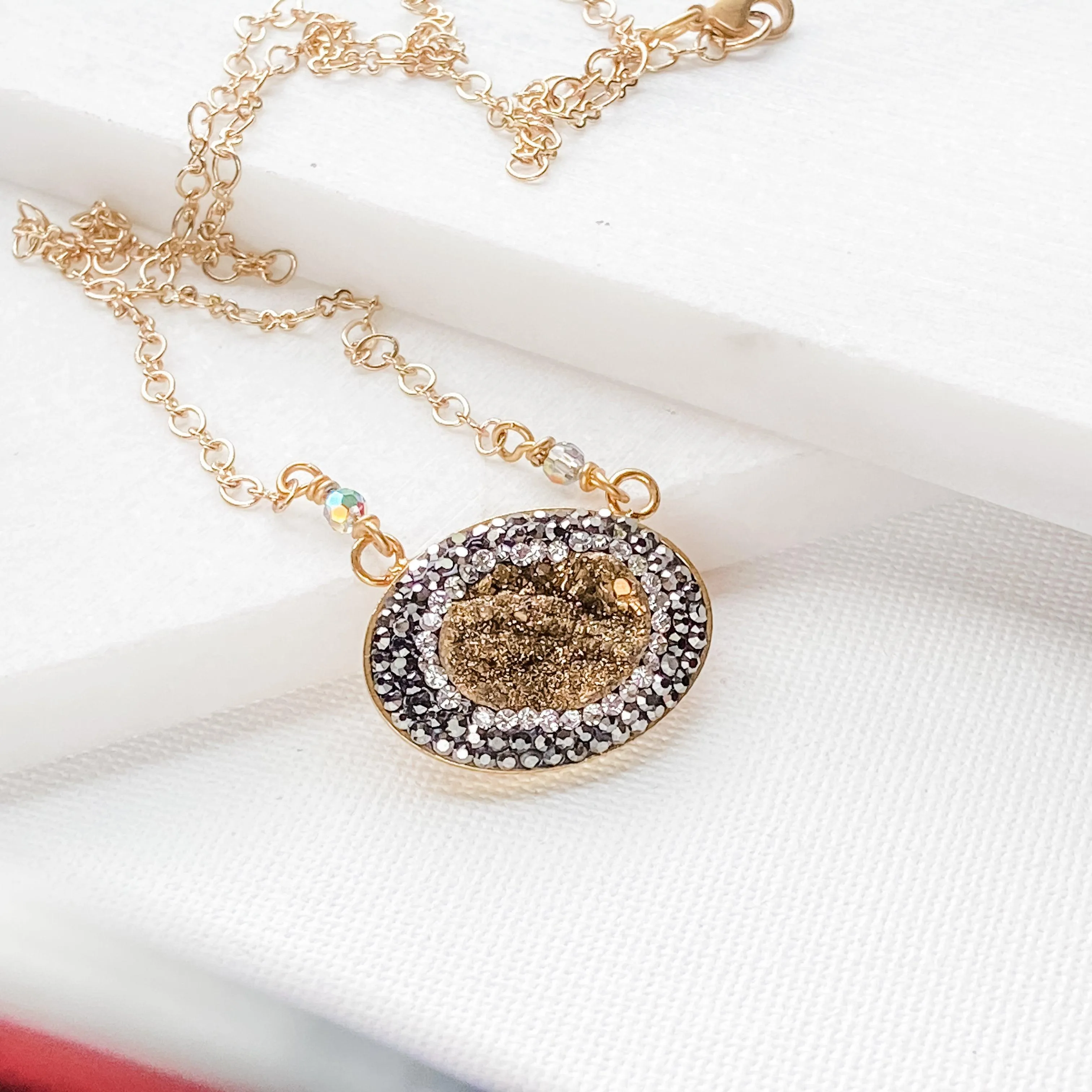 Pave Oval Necklaces