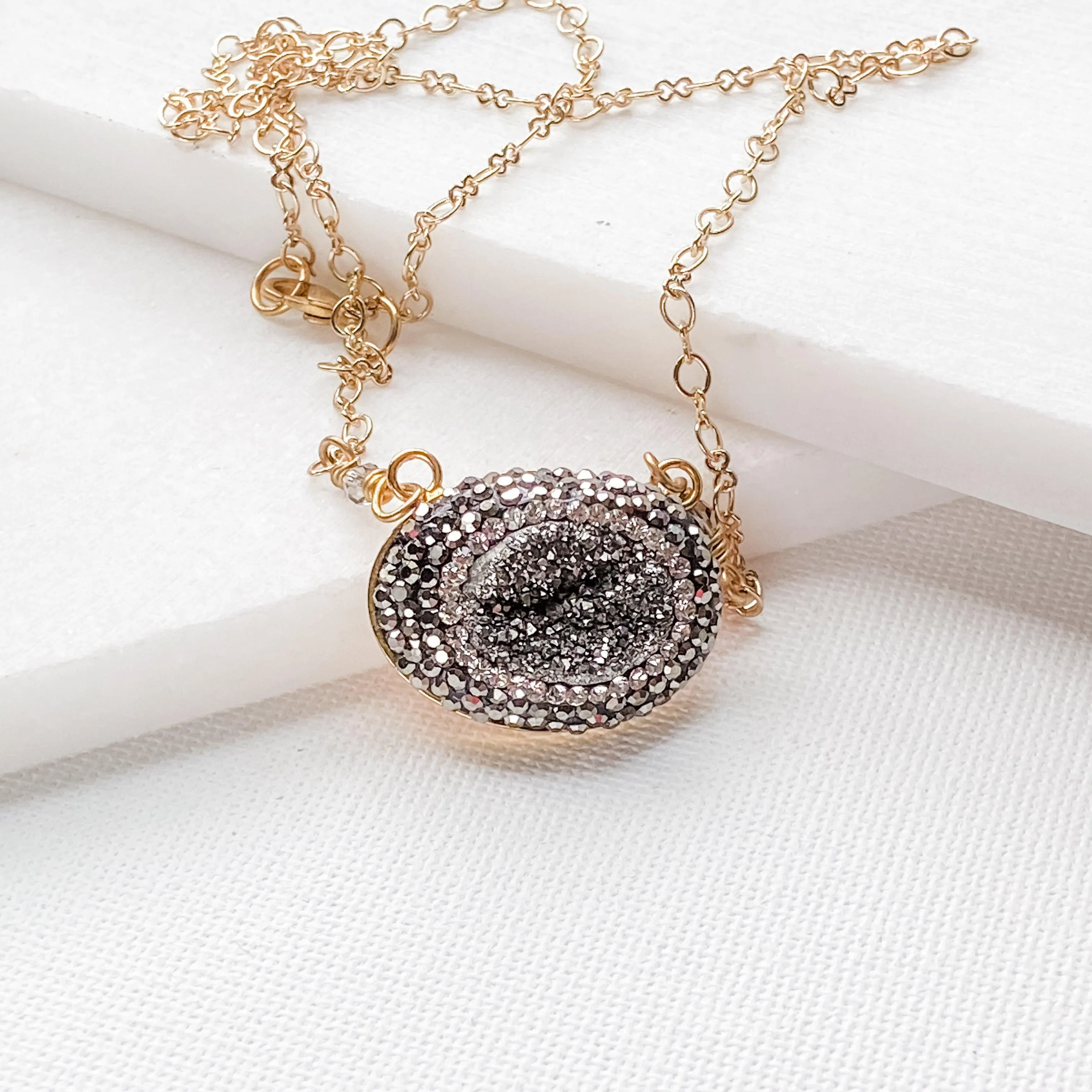 Pave Oval Necklaces