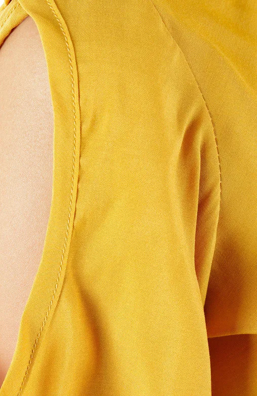 Peek-a-boo One Shoulder Top - Yellow