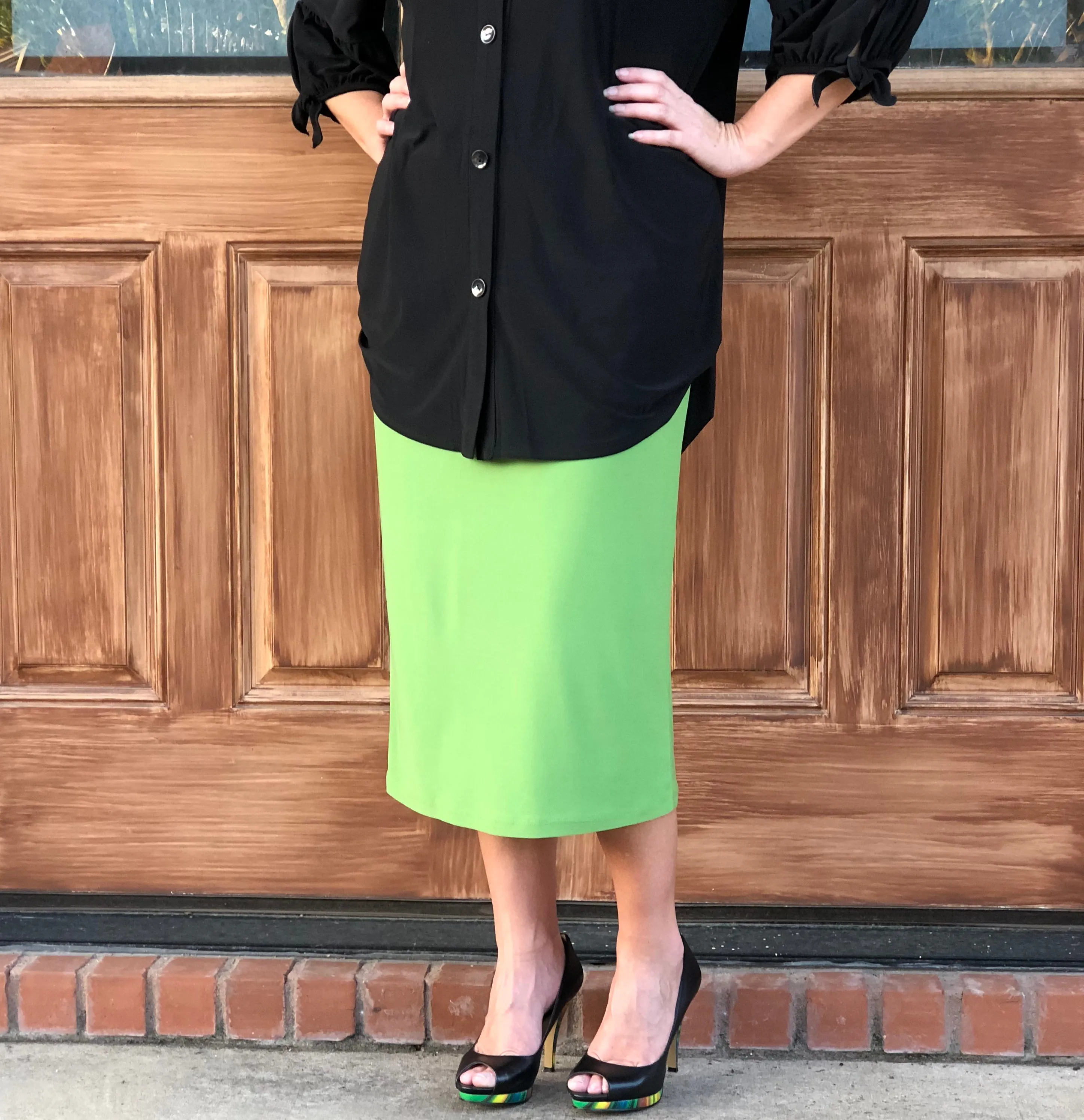 Pencil Skirt Green Apple