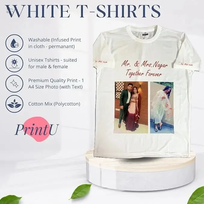 Photo T-Shirts for Adults | Adults/Men/Women for Valentine Day, Anniversary, Wedding, Birthday, Special Occasion Gifts | PrintU