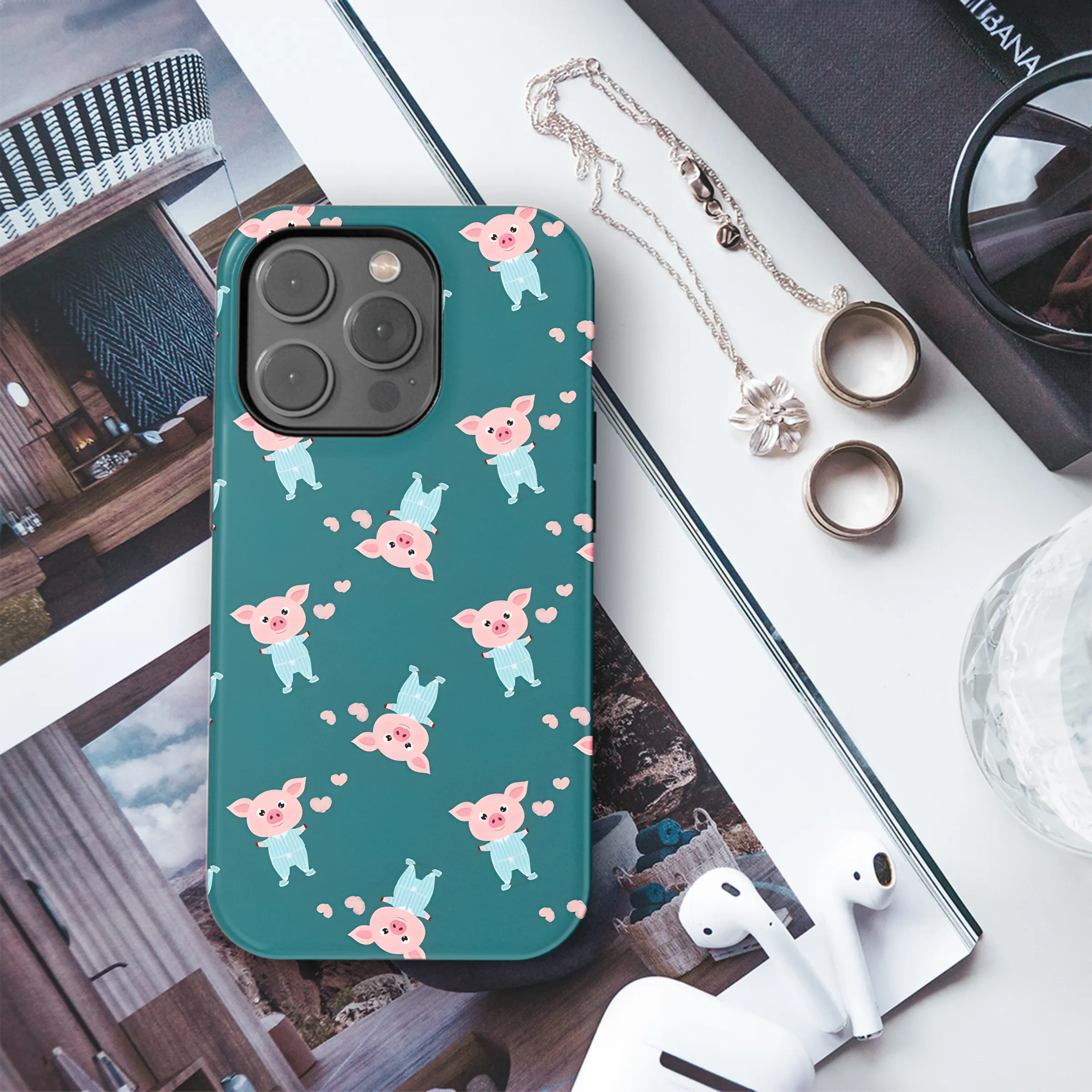 Pig in Pajamas Phone Case iPhone Samsung Cover Pixel 2707