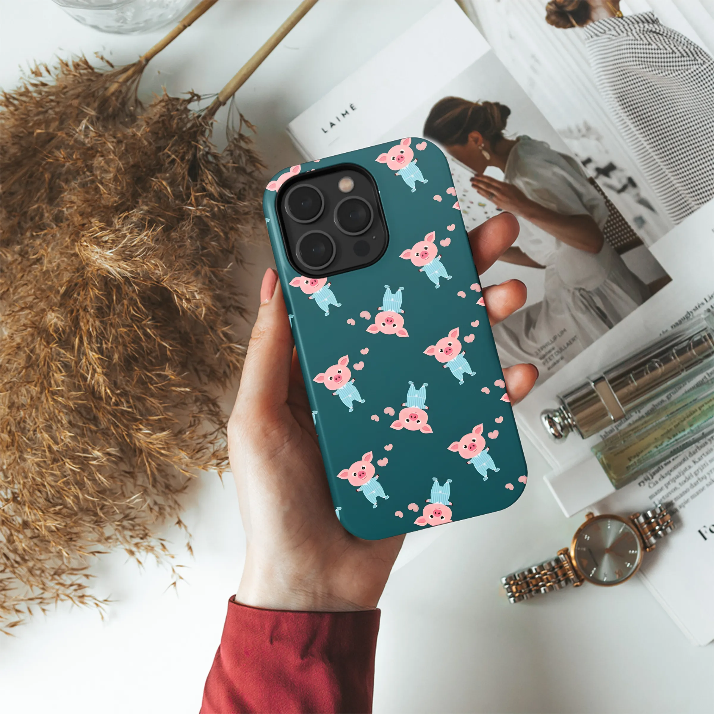 Pig in Pajamas Phone Case iPhone Samsung Cover Pixel 2707