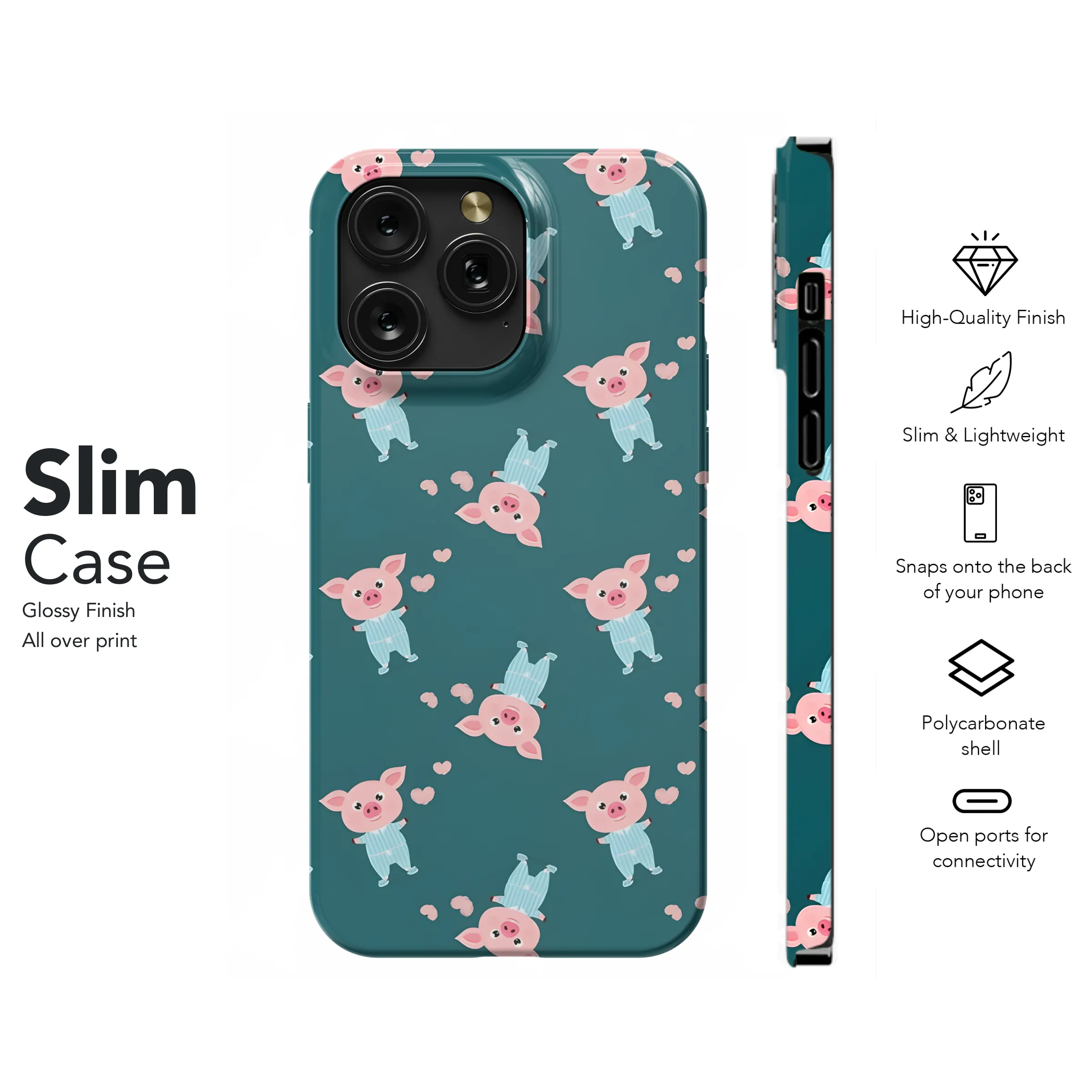 Pig in Pajamas Phone Case iPhone Samsung Cover Pixel 2707