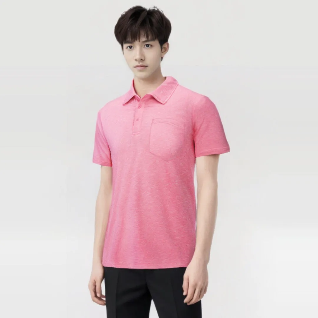 Quick Dry Lightweight Mens Summer Polo T-shirts Golf Tennis Short Sleeve Shirts Outdoor Running Sports Tops With Pocket