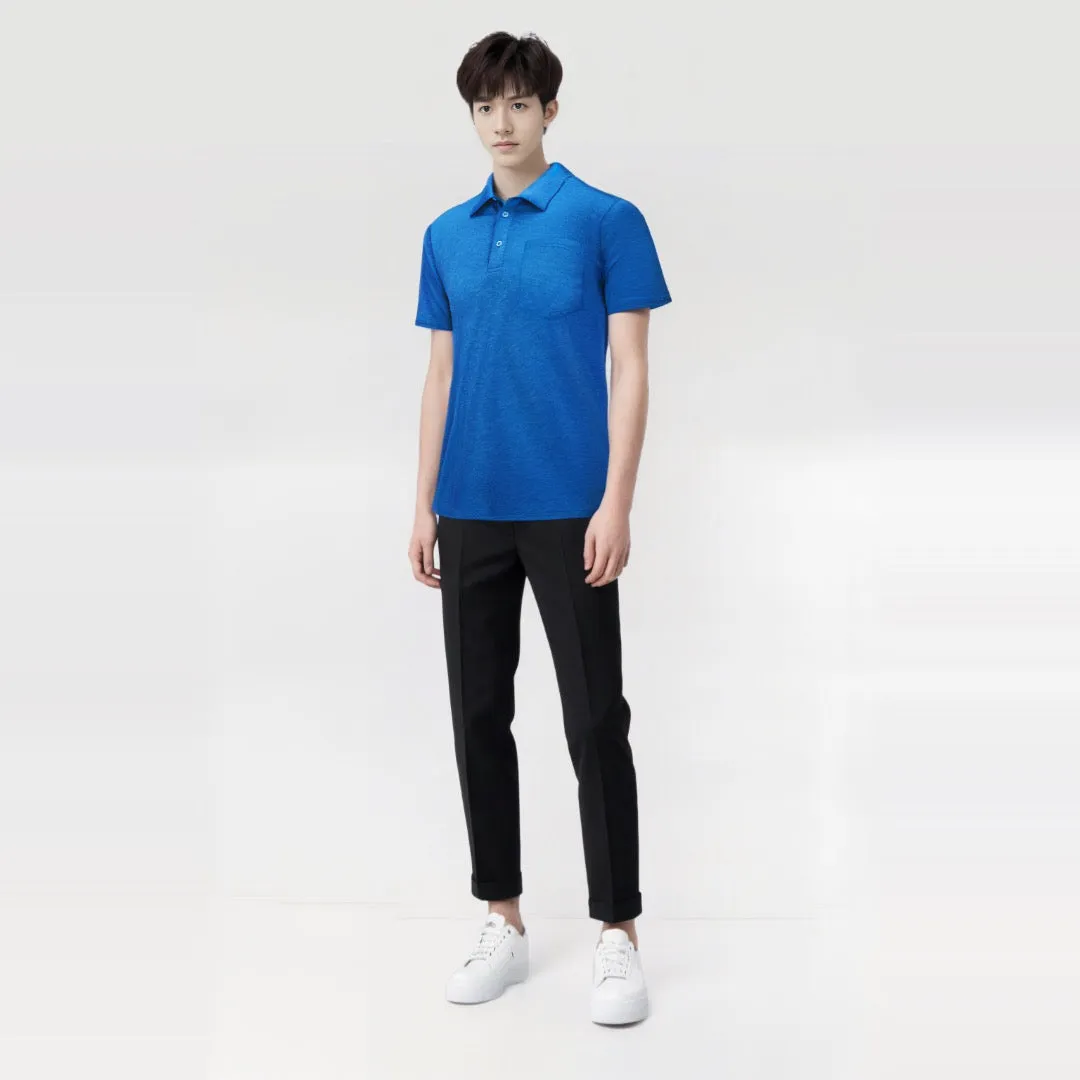 Quick Dry Lightweight Mens Summer Polo T-shirts Golf Tennis Short Sleeve Shirts Outdoor Running Sports Tops With Pocket