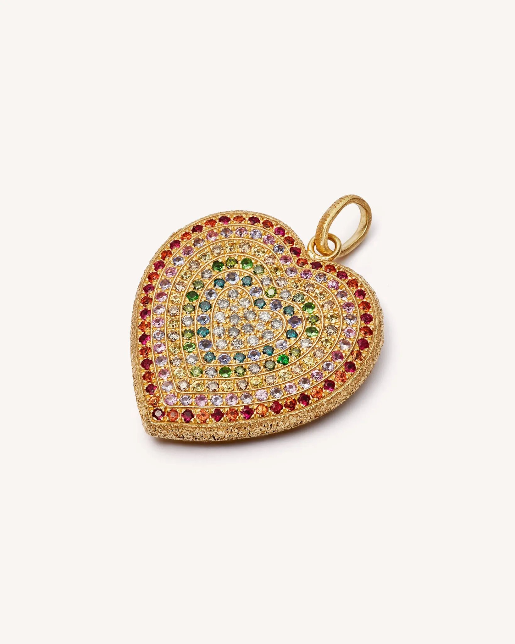 Rainbow Pavé Cuore Pendant