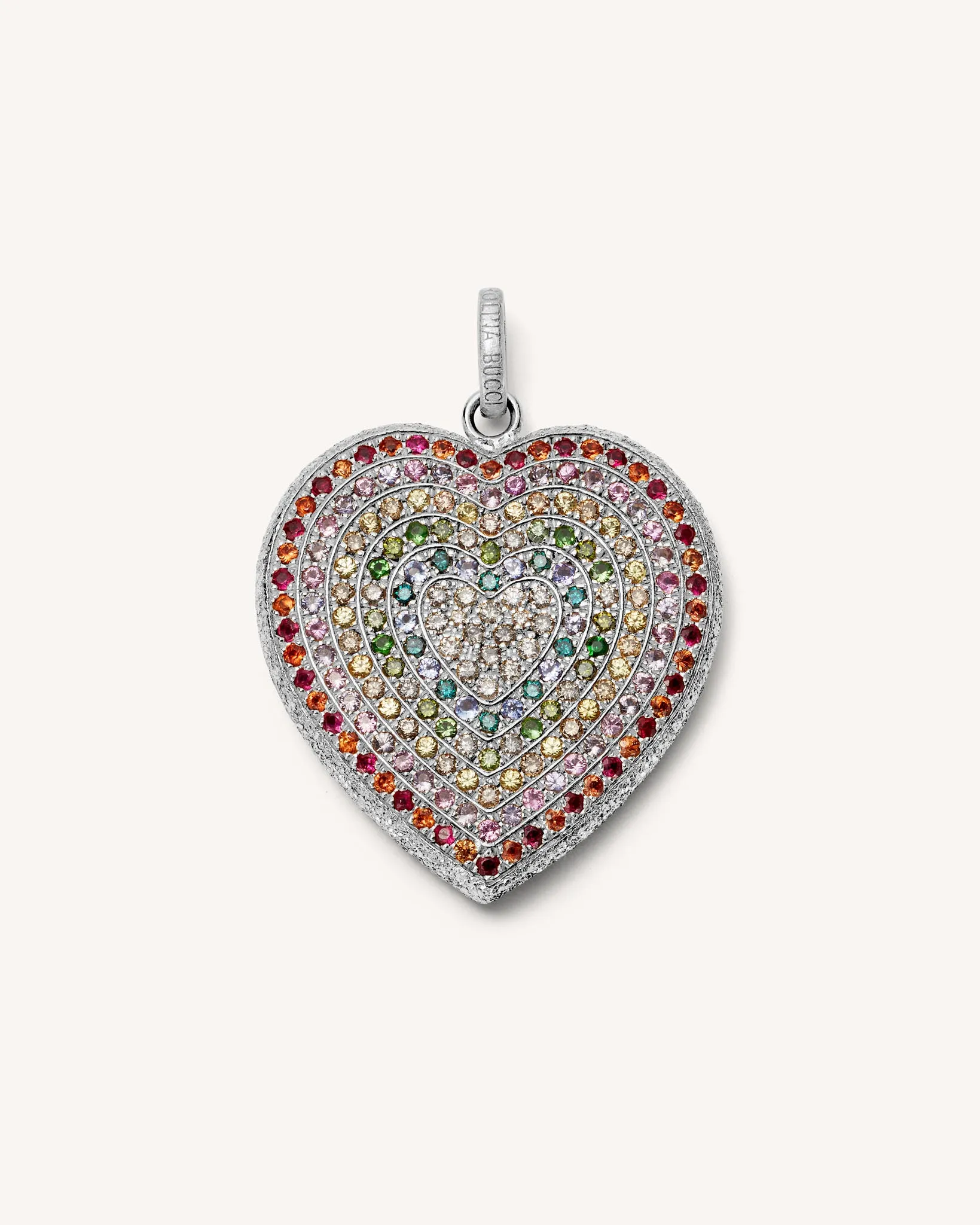 Rainbow Pavé Cuore Pendant