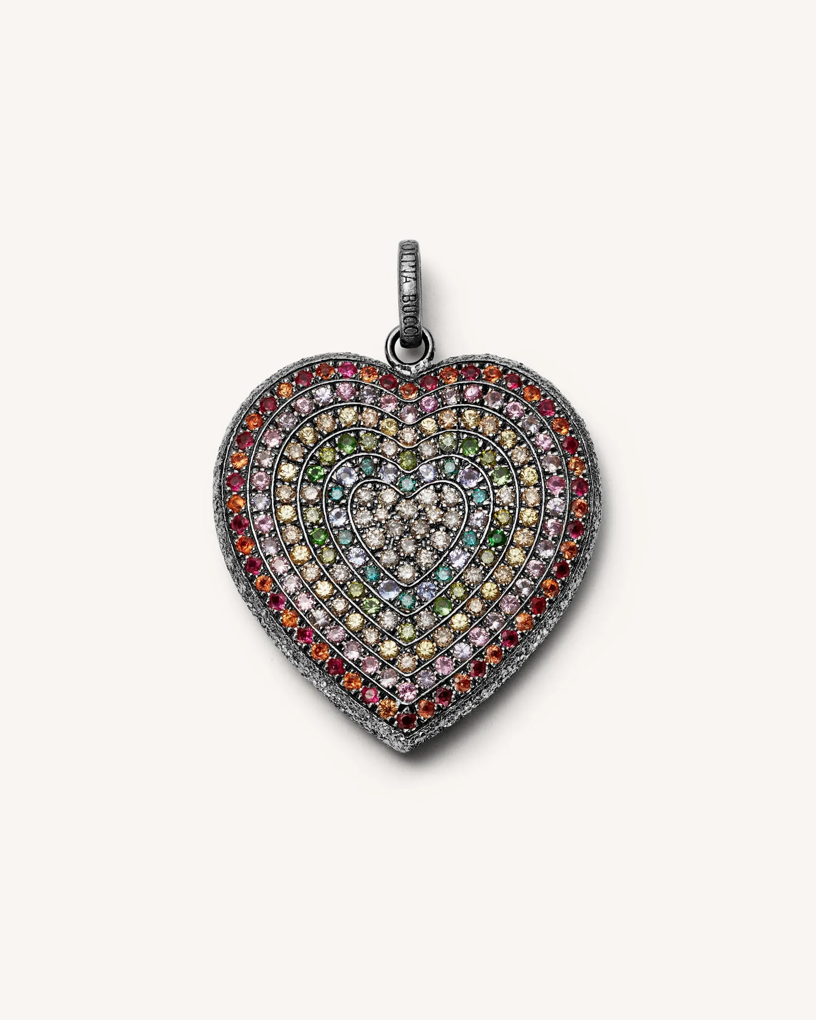 Rainbow Pavé Cuore Pendant