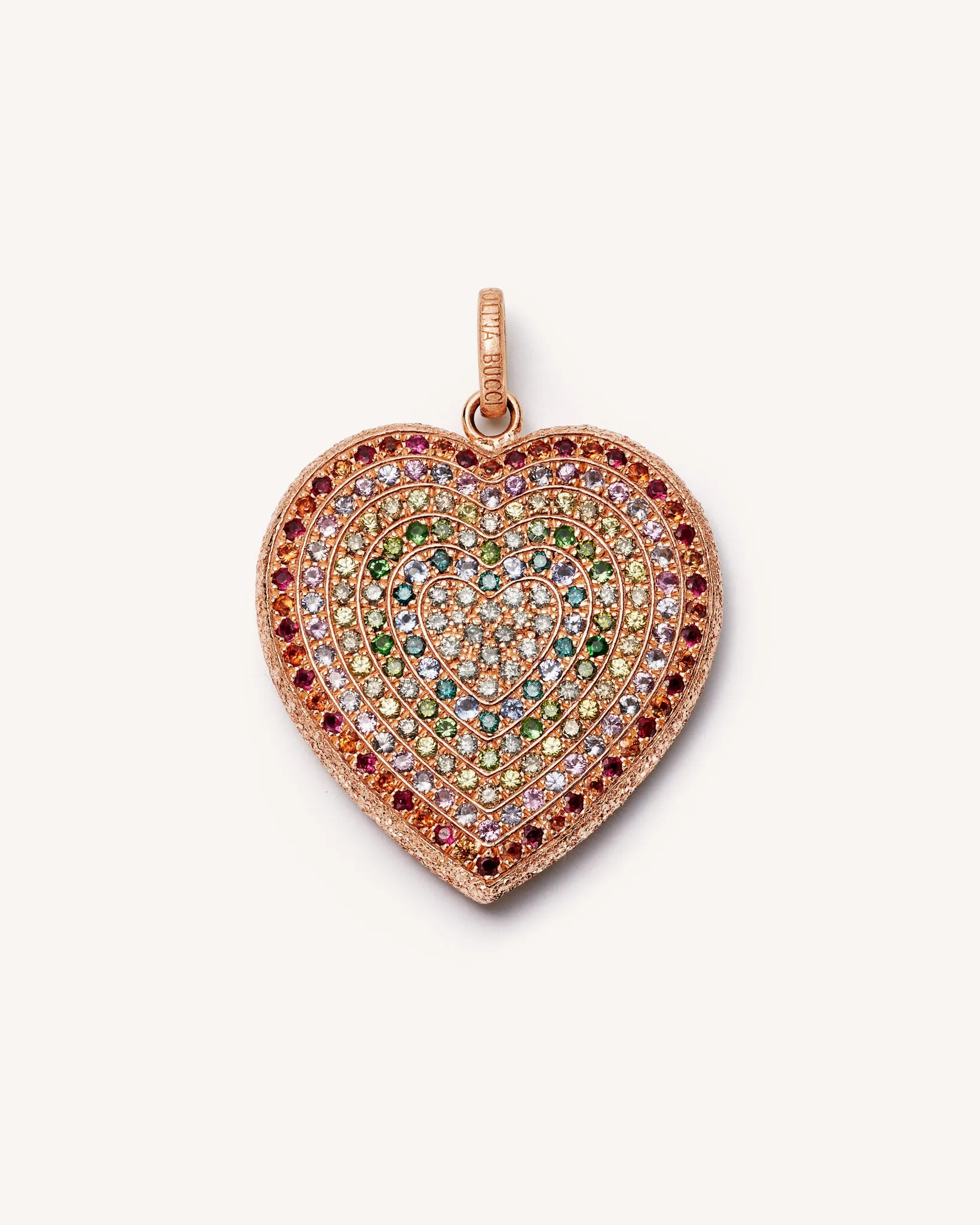 Rainbow Pavé Cuore Pendant