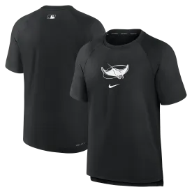 Rays Men's Nike Black Devil Rays Alt Pregame Authentic Collection Pullover Shirt