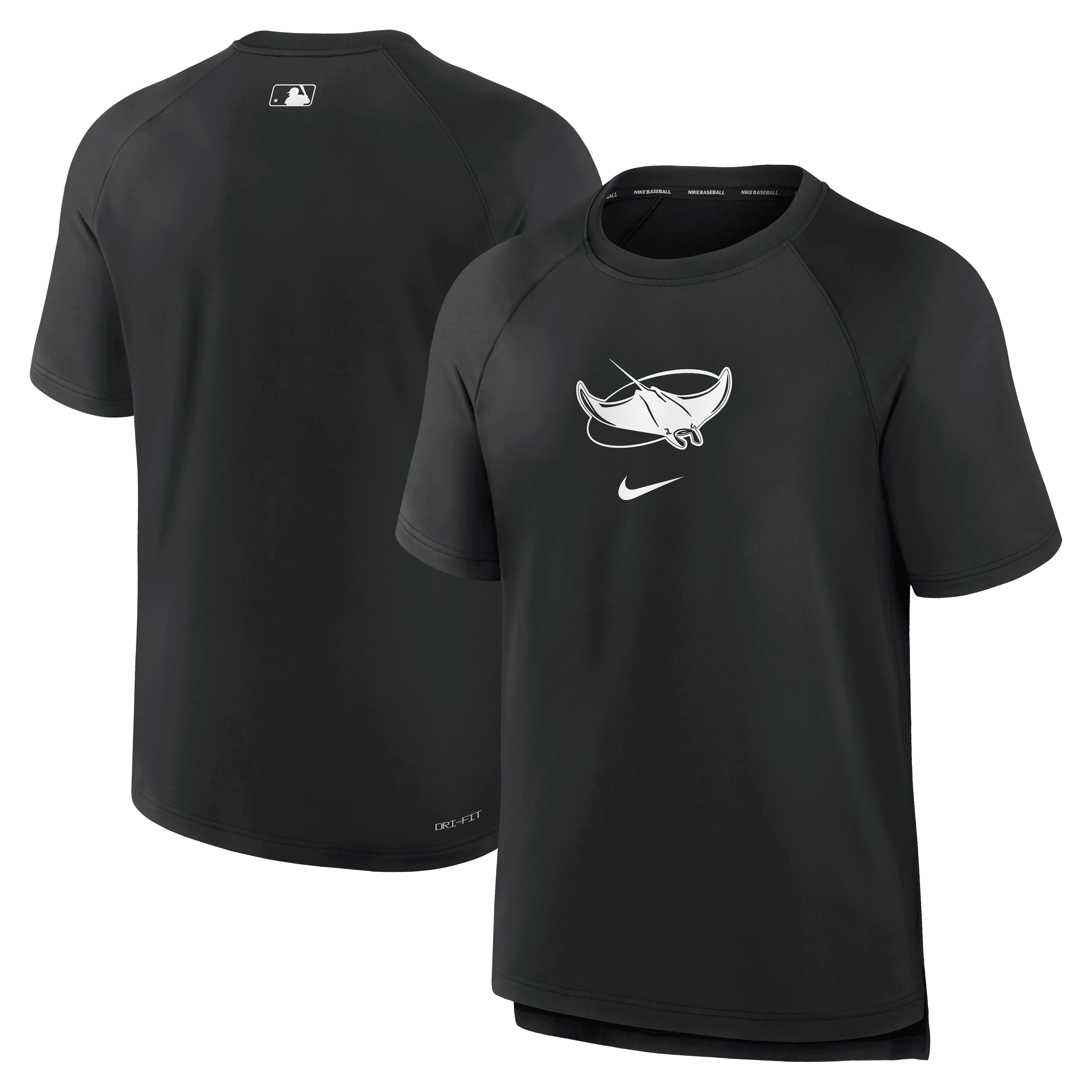 Rays Men's Nike Black Devil Rays Alt Pregame Authentic Collection Pullover Shirt