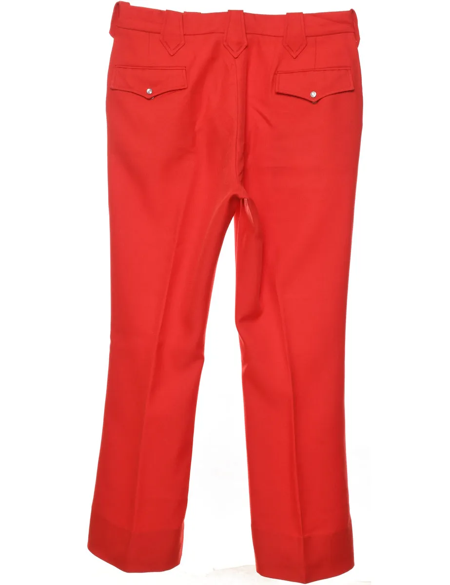 Red Straight-Fit Trousers - W36 L32