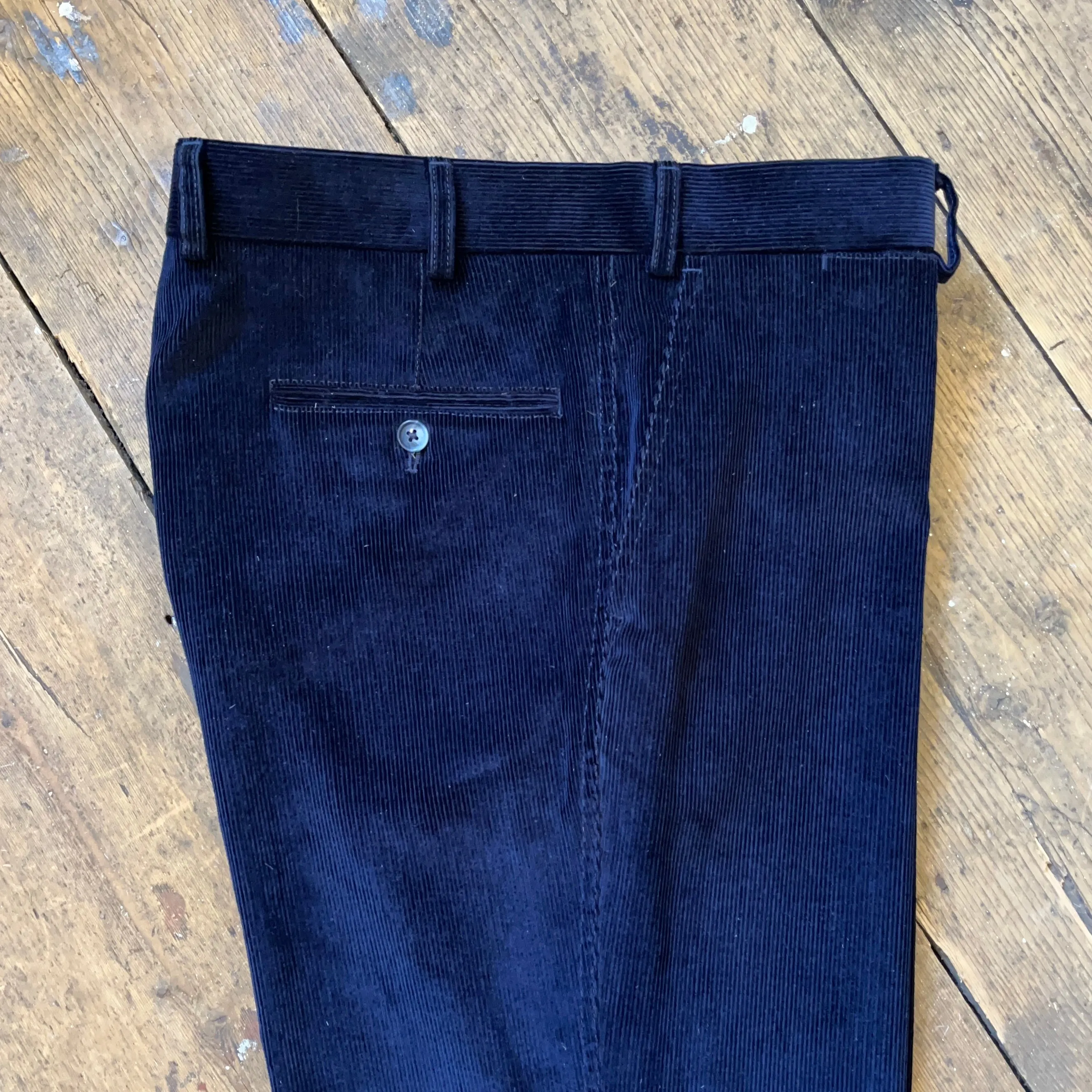 Regent - 'Antoine' Trousers - Navy Pin Corduroy