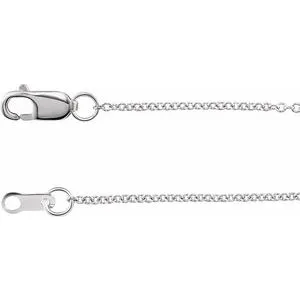 Rhodium-Plated Sterling Silver 1 mm Cable 16" Chain