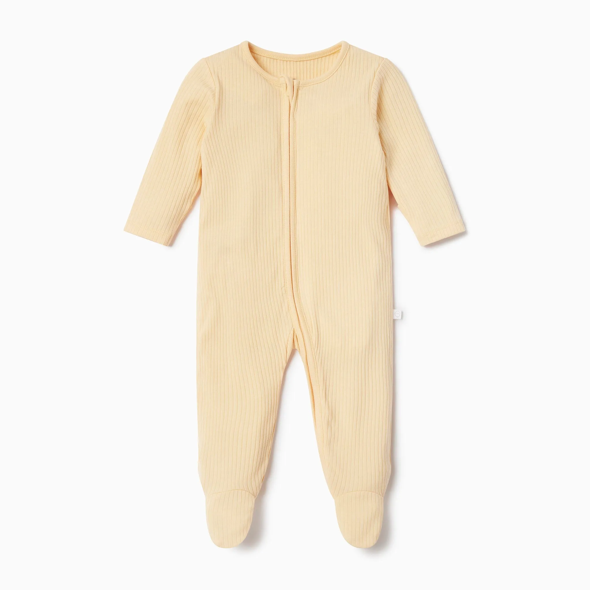 Ribbed Zip-Up Baby Pajamas