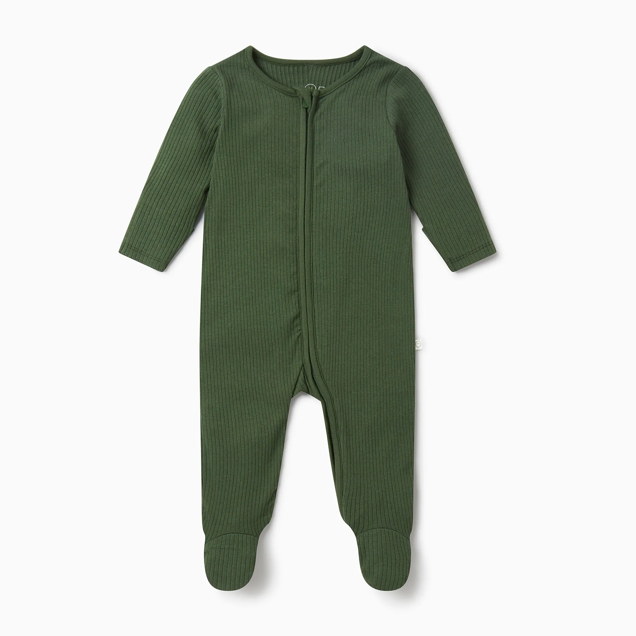 Ribbed Zip-Up Baby Pajamas