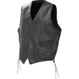 Rocky Mountain Hides Solid Genuine Buffalo Leather Vest- Xl