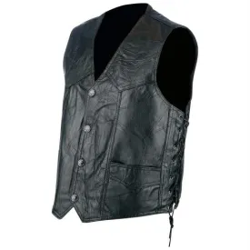 Rocky Ranch Hides Rock Design Genuine Hog Leather Biker Vest- M