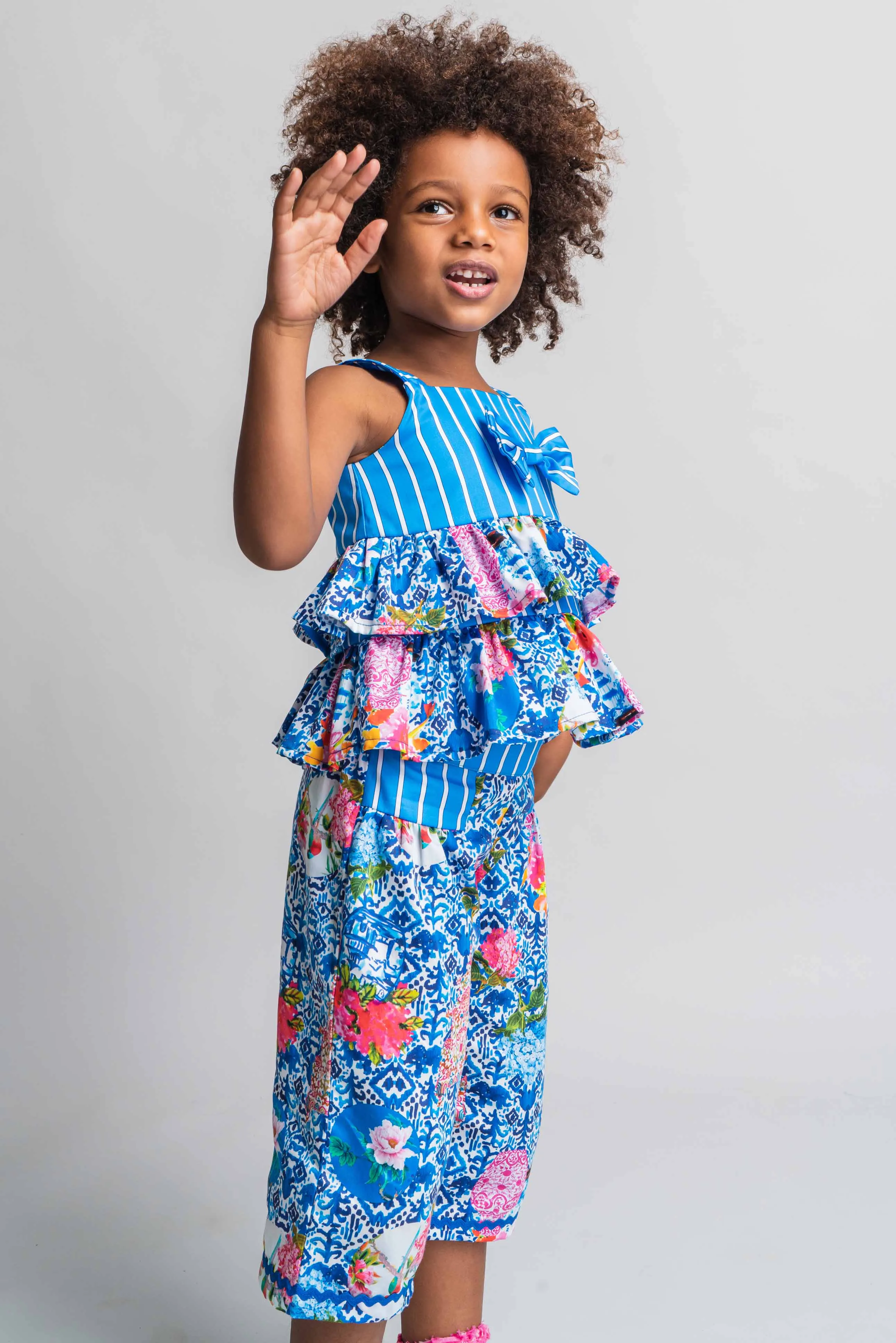 SS21 Rosalita Girls Waterway Blue Floral Set