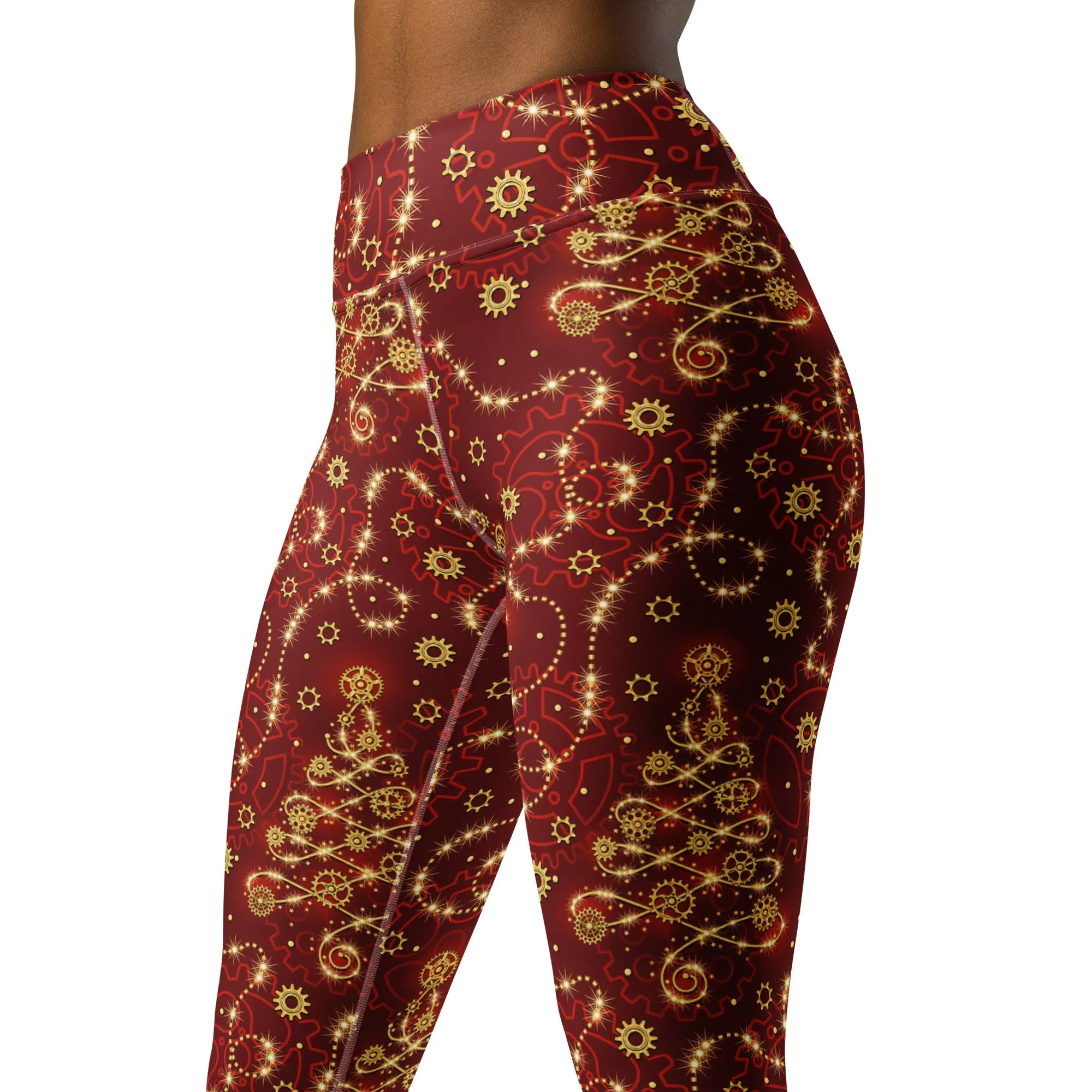 Steampunk Christmas Yoga Leggings