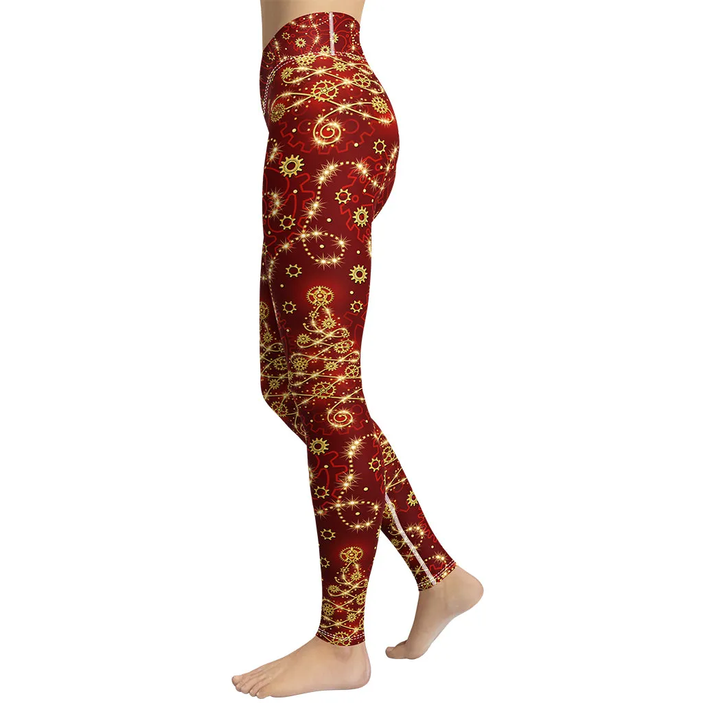 Steampunk Christmas Yoga Leggings