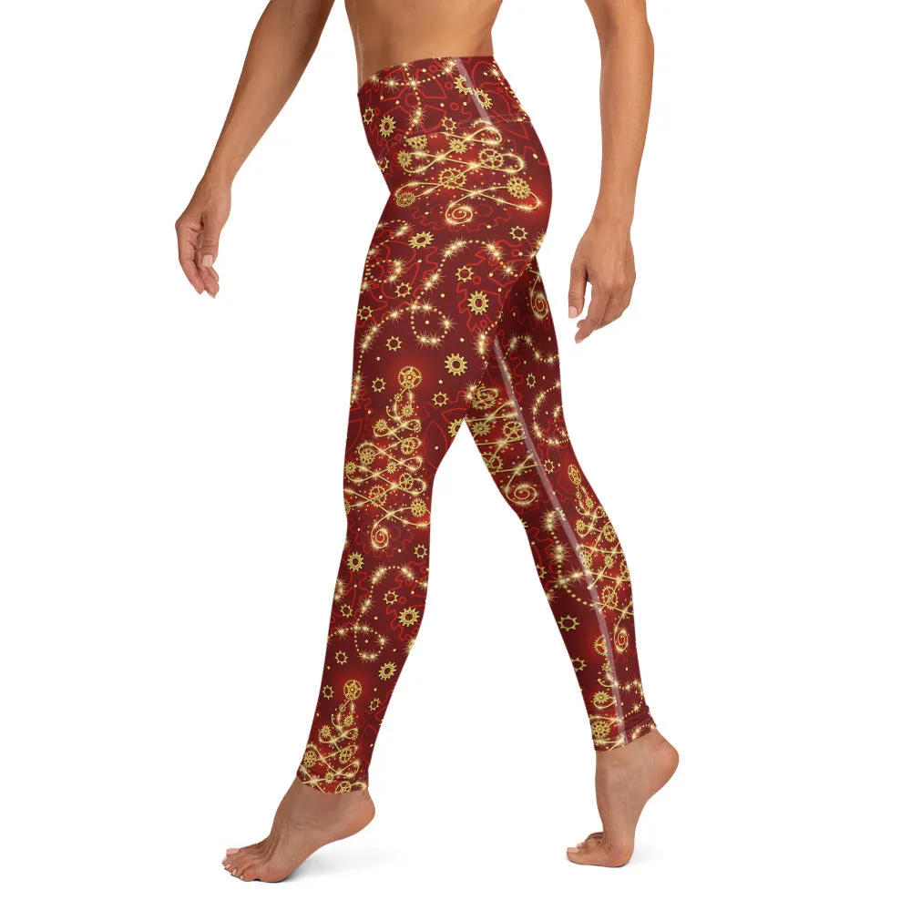 Steampunk Christmas Yoga Leggings