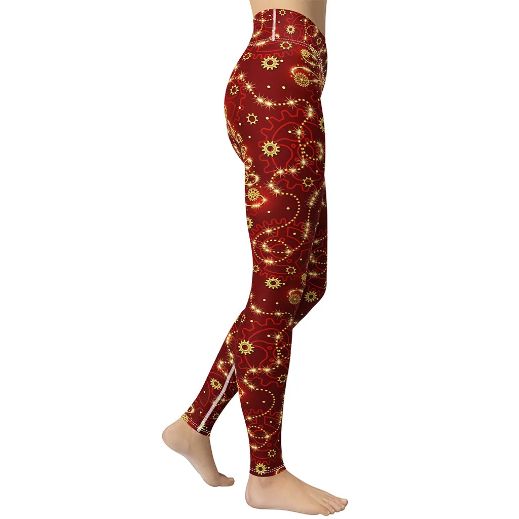 Steampunk Christmas Yoga Leggings