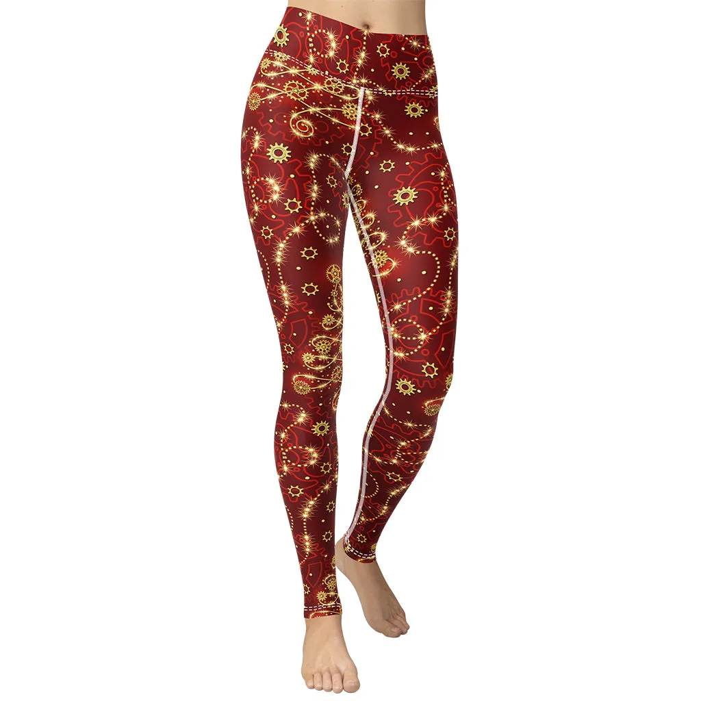 Steampunk Christmas Yoga Leggings