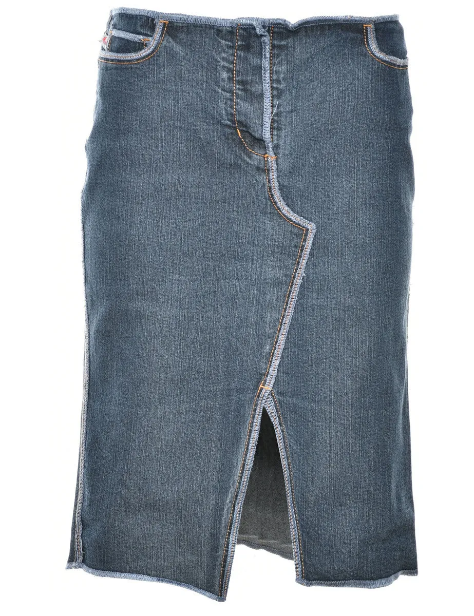 Stone Wash Denim Skirt - M