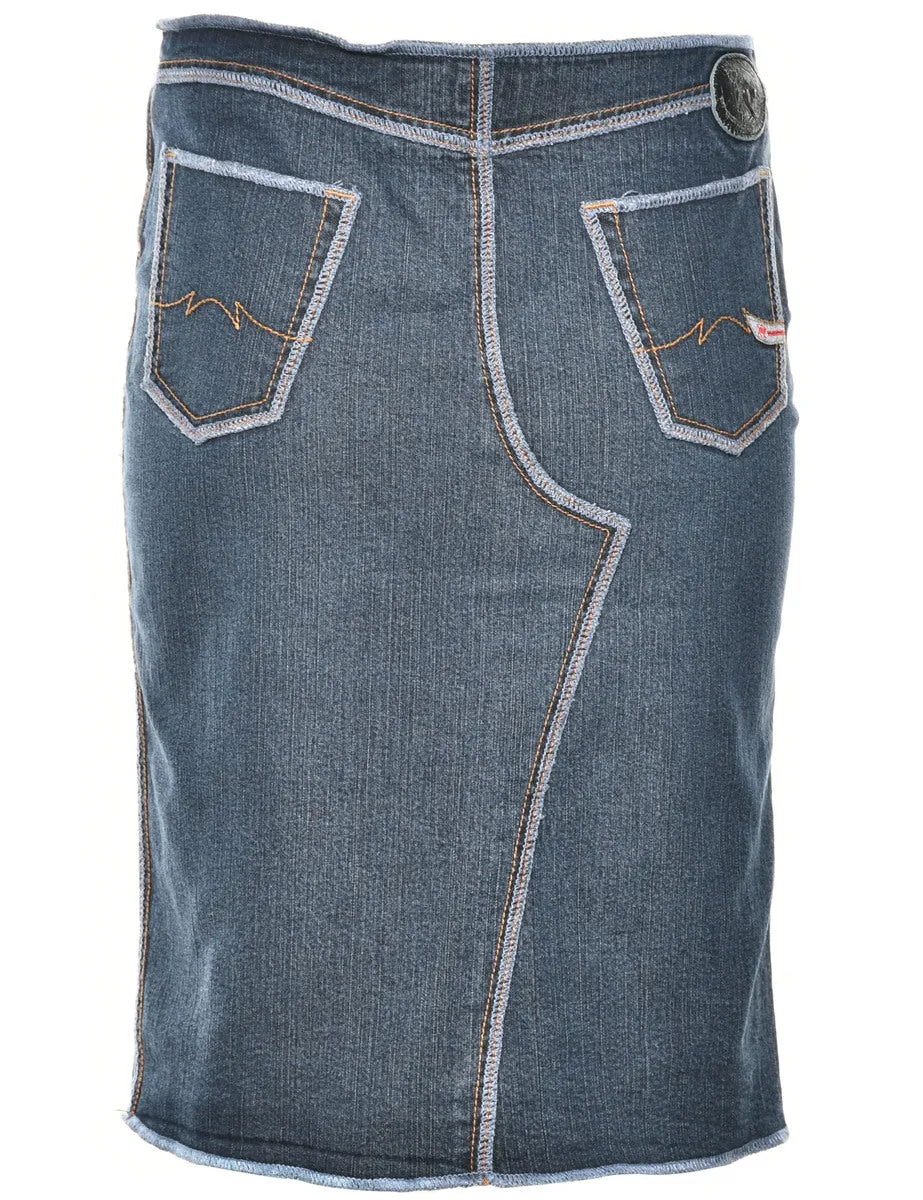 Stone Wash Denim Skirt - M