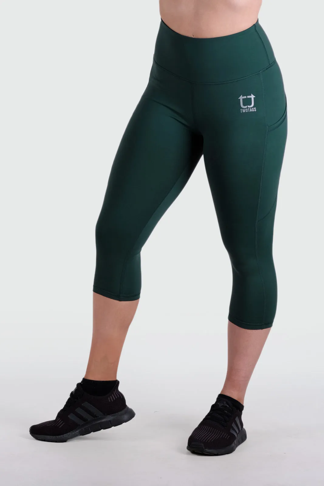 Strappy Capri V2 Highwaisted Leggings - Emerald