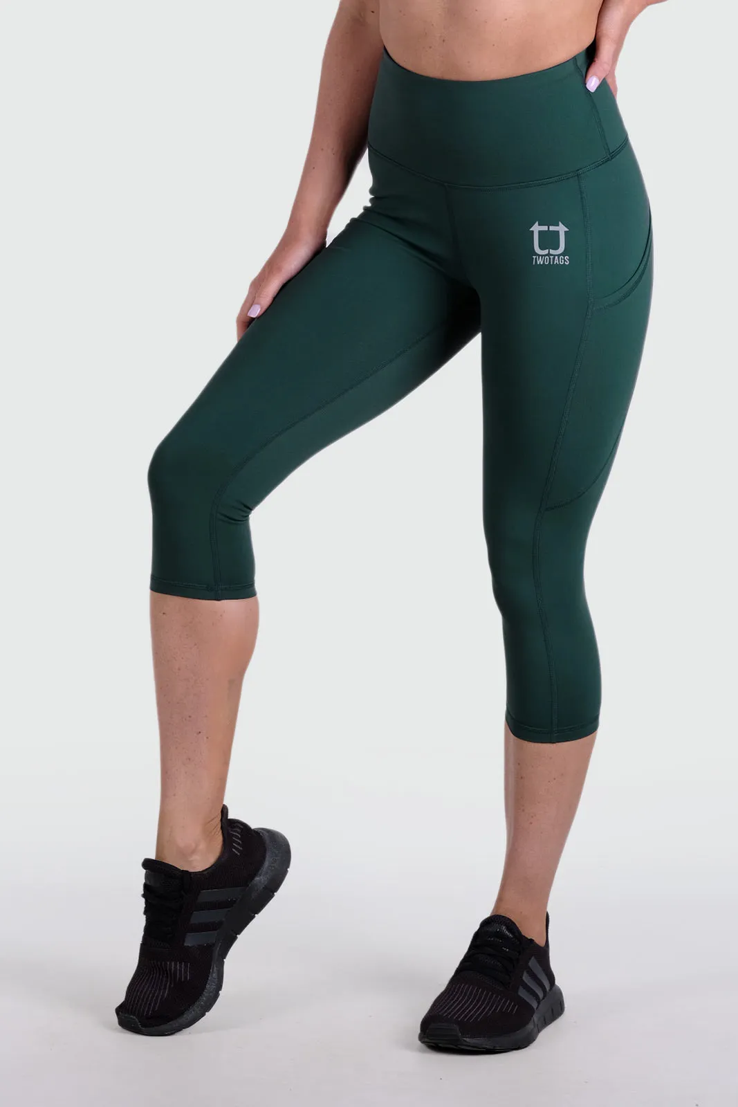 Strappy Capri V2 Highwaisted Leggings - Emerald