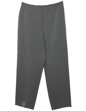 Striped Pattern Grey High Waist Trousers - W30 L29