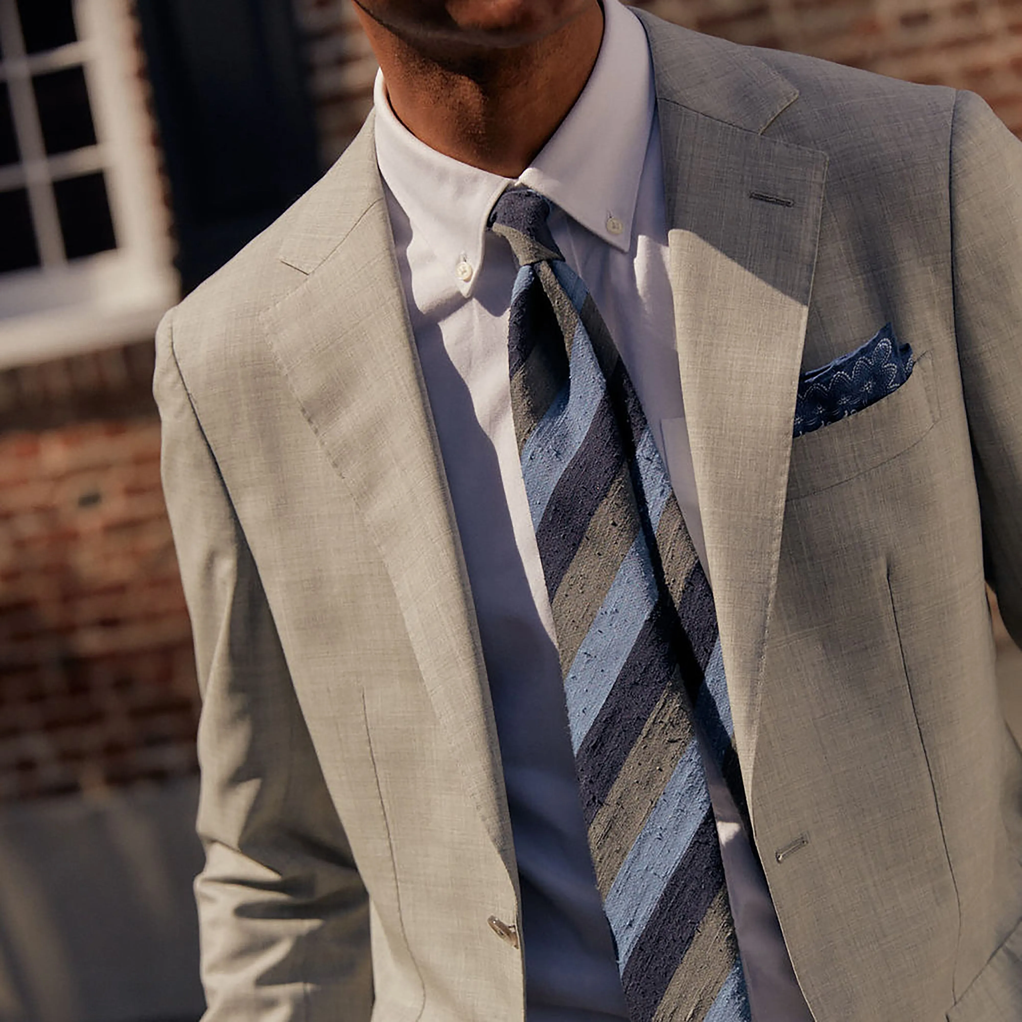 Strisce Stripe Blue Tie