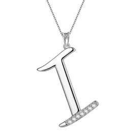 Tokyo Mart Letter Initial I Necklaces Pendant Women Girls Name Jewelry Gift 925 Sterling Silver