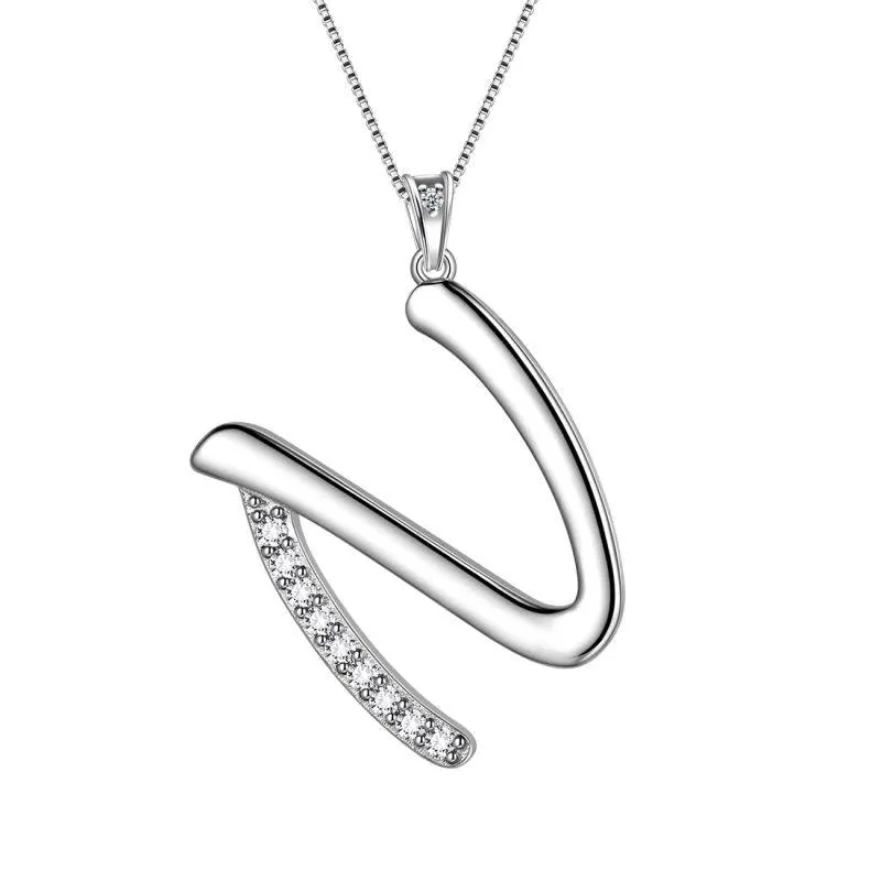 Tokyo Mart Letter Initial N Necklaces Pendant Women Girls Name Jewelry Gift 925 Sterling Silver