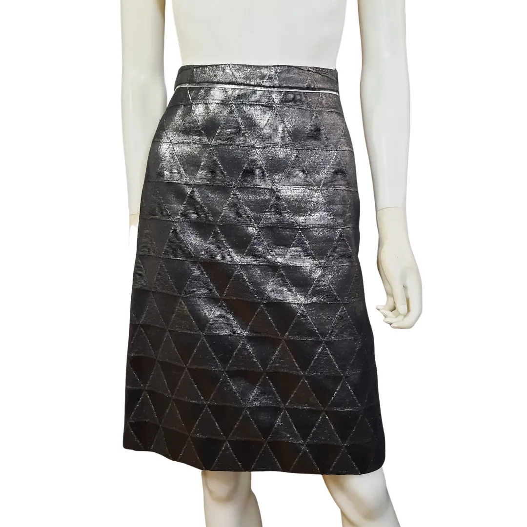 Versus Versace  Metallic Geometric Pencil Skirt Size 4