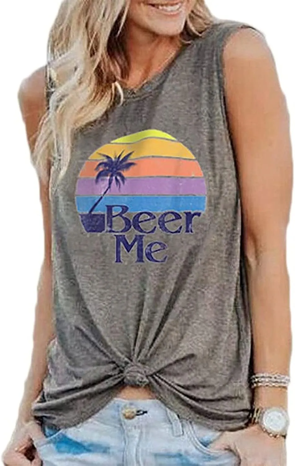 Women Beer Me Shirt Women Graphic Tank Top