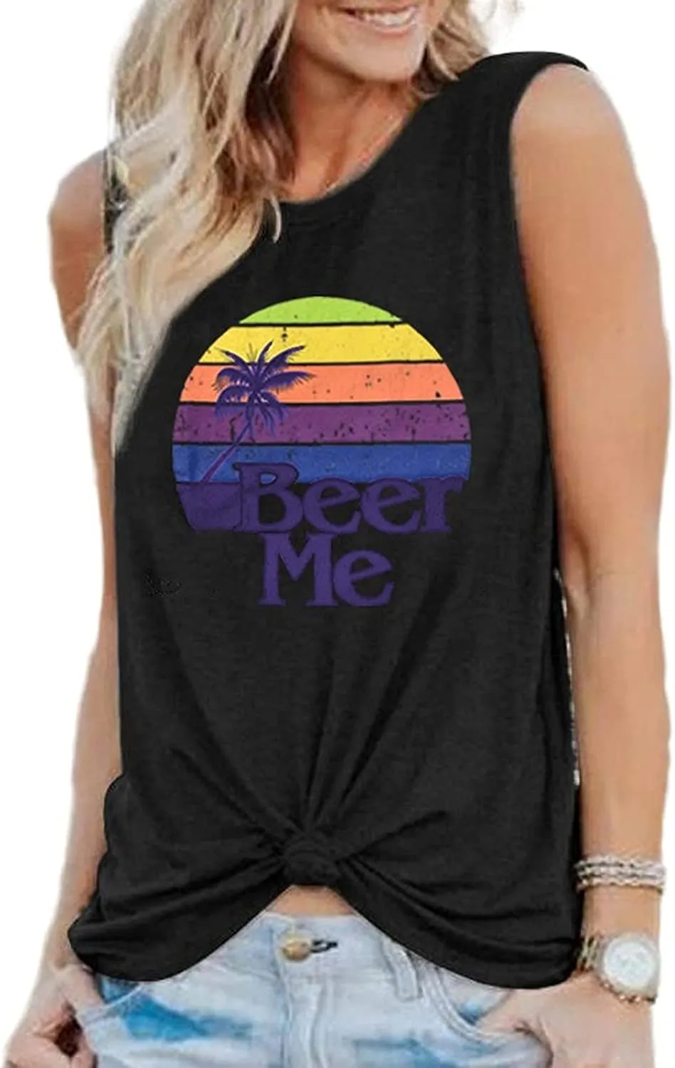 Women Beer Me Shirt Women Graphic Tank Top