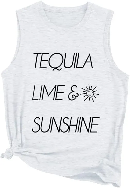 Women Tequila Lime and Sunshine Tank Shirt