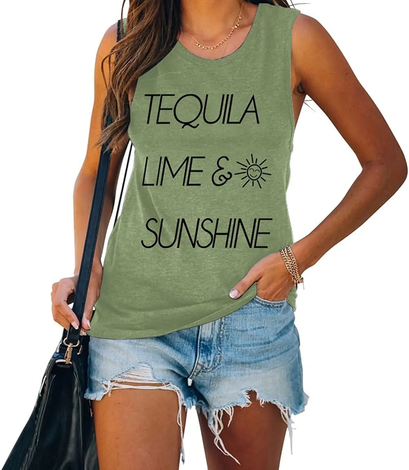 Women Tequila Lime and Sunshine Tank Shirt