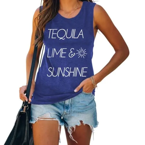 Women Tequila Lime and Sunshine Tank Shirt