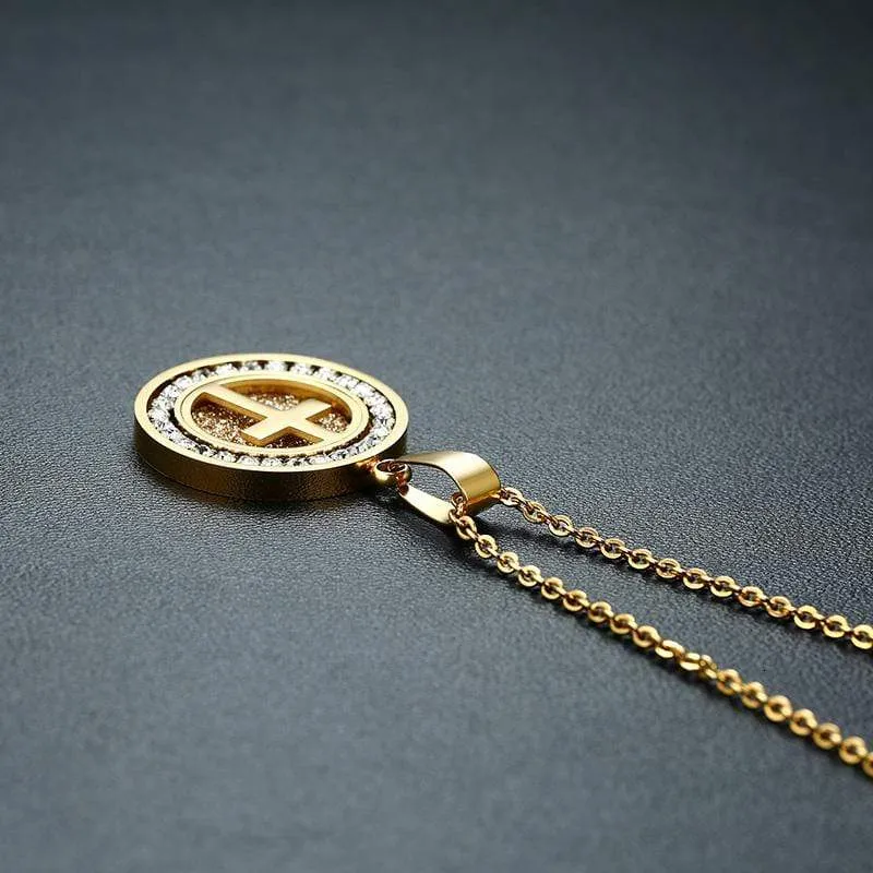 Women's Christian Necklace<br> Medallion (Golden)