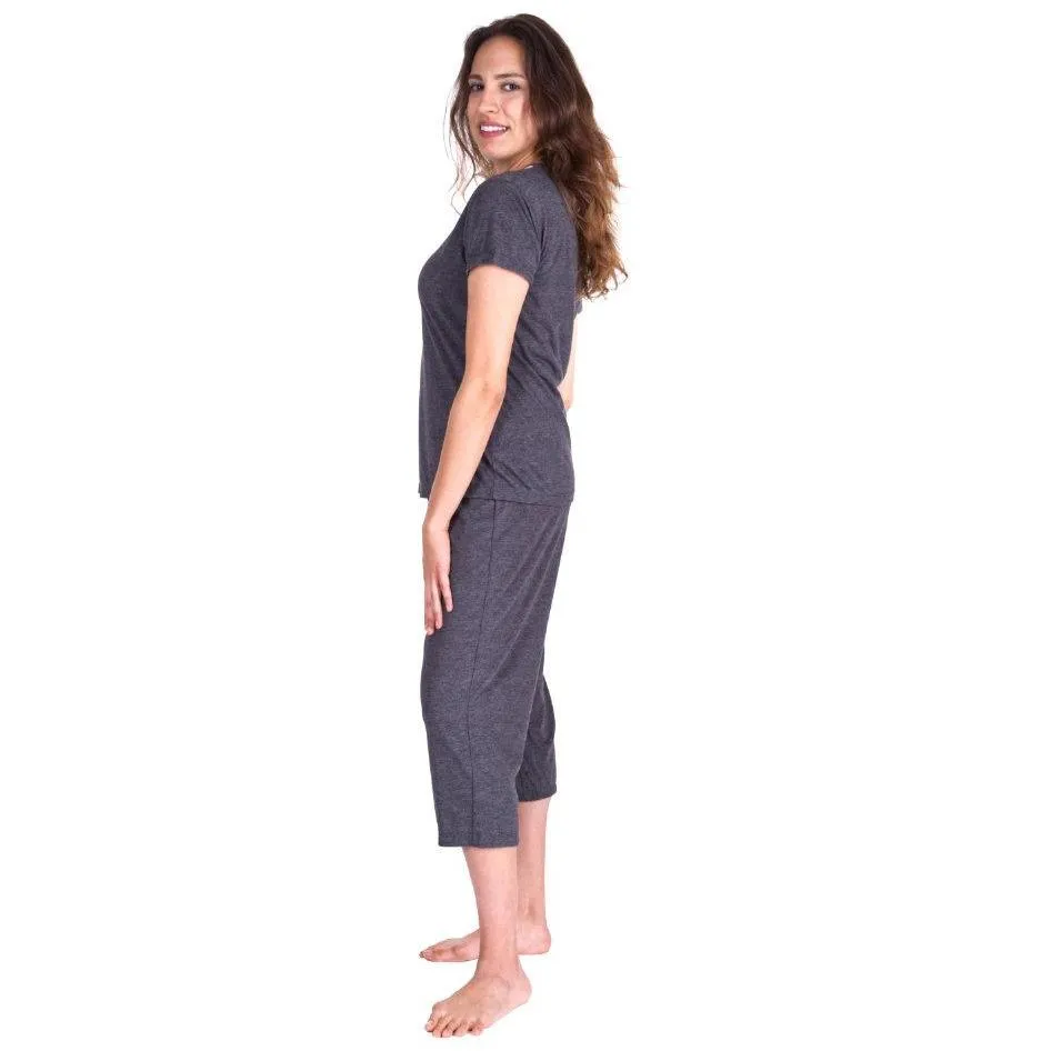 Women's Moisture Wicking V-Neck Capri Set