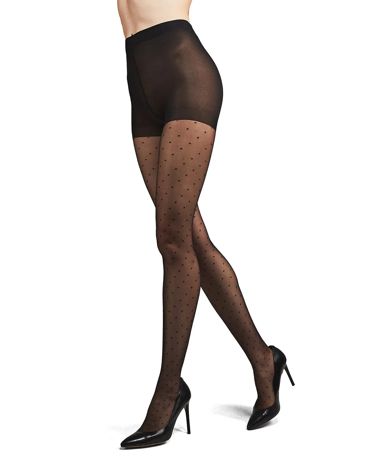 Women's Petite Point Dot Pattern Sheer Fashion Tights