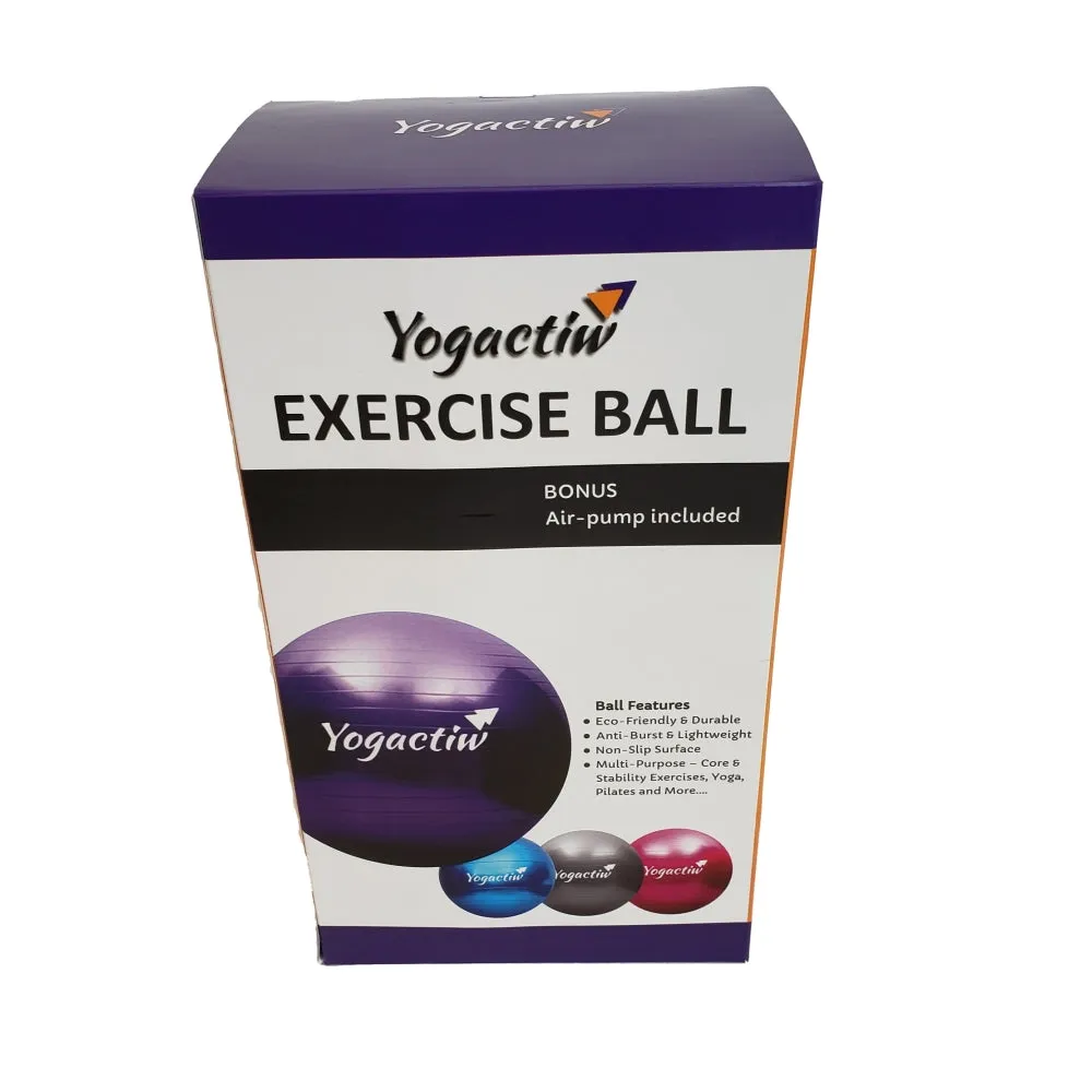 Yoga and Exercise Ball - For Home Gym and Yoga Studio | Pink