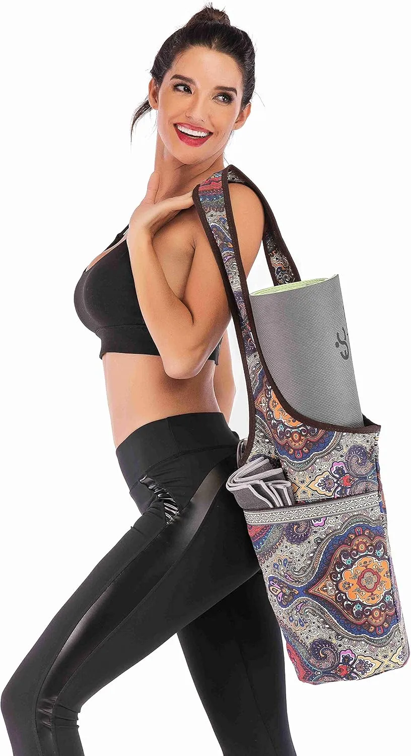 Yoga Mat Bag with Large Size Pocket and Zipper Pocket