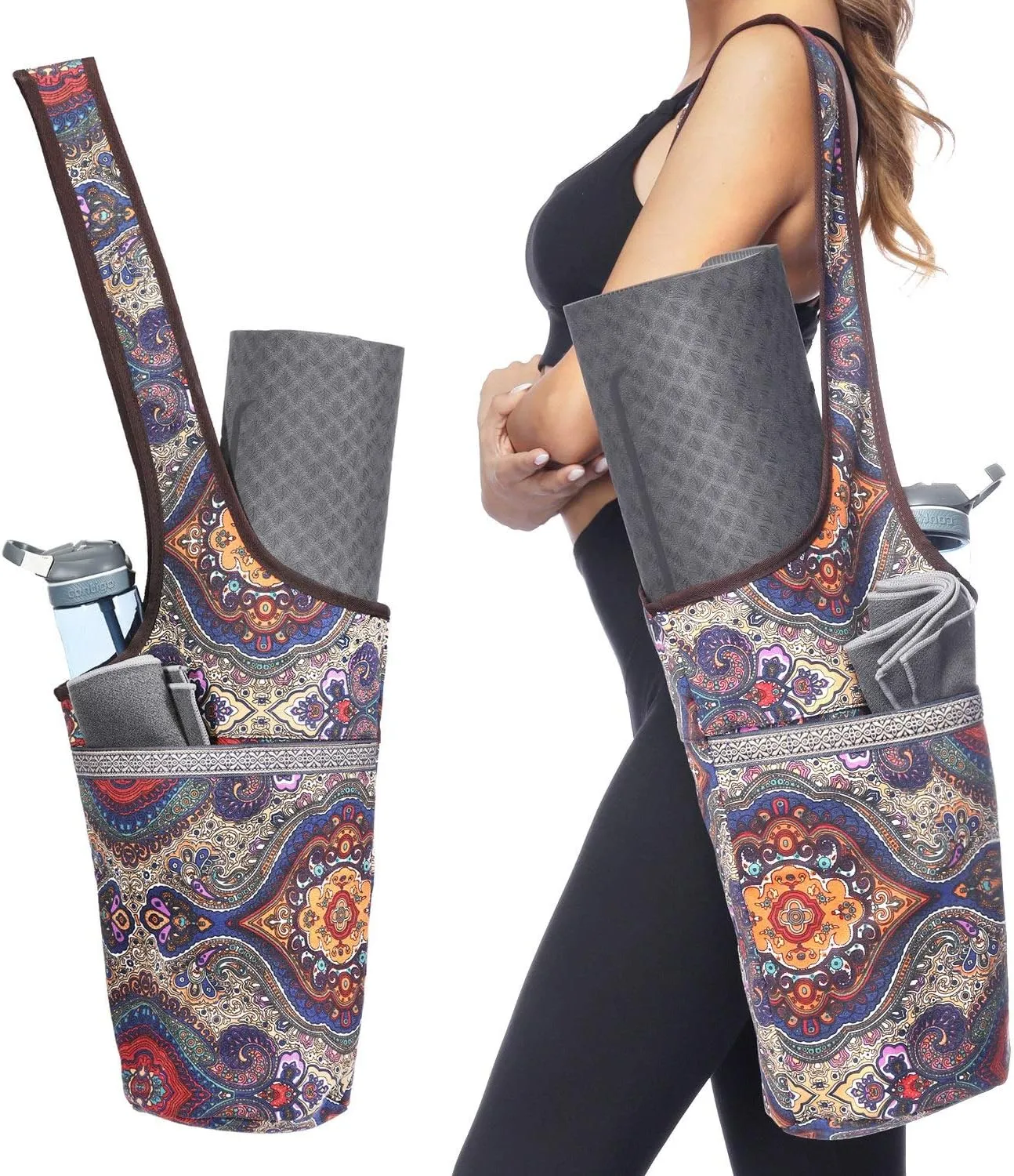 Yoga Mat Bag with Large Size Pocket and Zipper Pocket