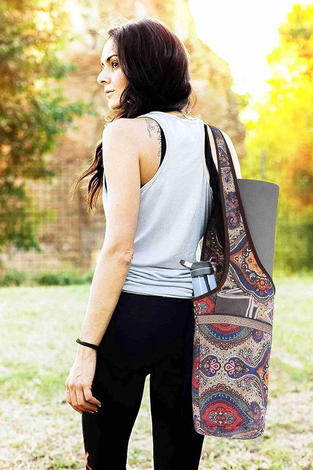 Yoga Mat Bag with Large Size Pocket and Zipper Pocket